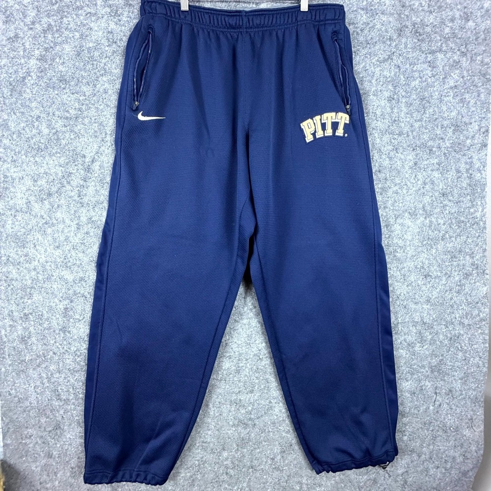Nike Therma-FIT Pitt Panthers Sweatpants NCAA Mens 3XL Blue Mesh Tapered Leg
